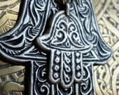 Double Moroccan  Hand of Fatima charm pendant