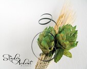 THE SPIRAL Beer Hops and Wheat Boutonniere QTY 1