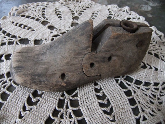 Primitive Childs Wooden Shoe Form Antique