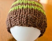 Brown and Green Beanie
