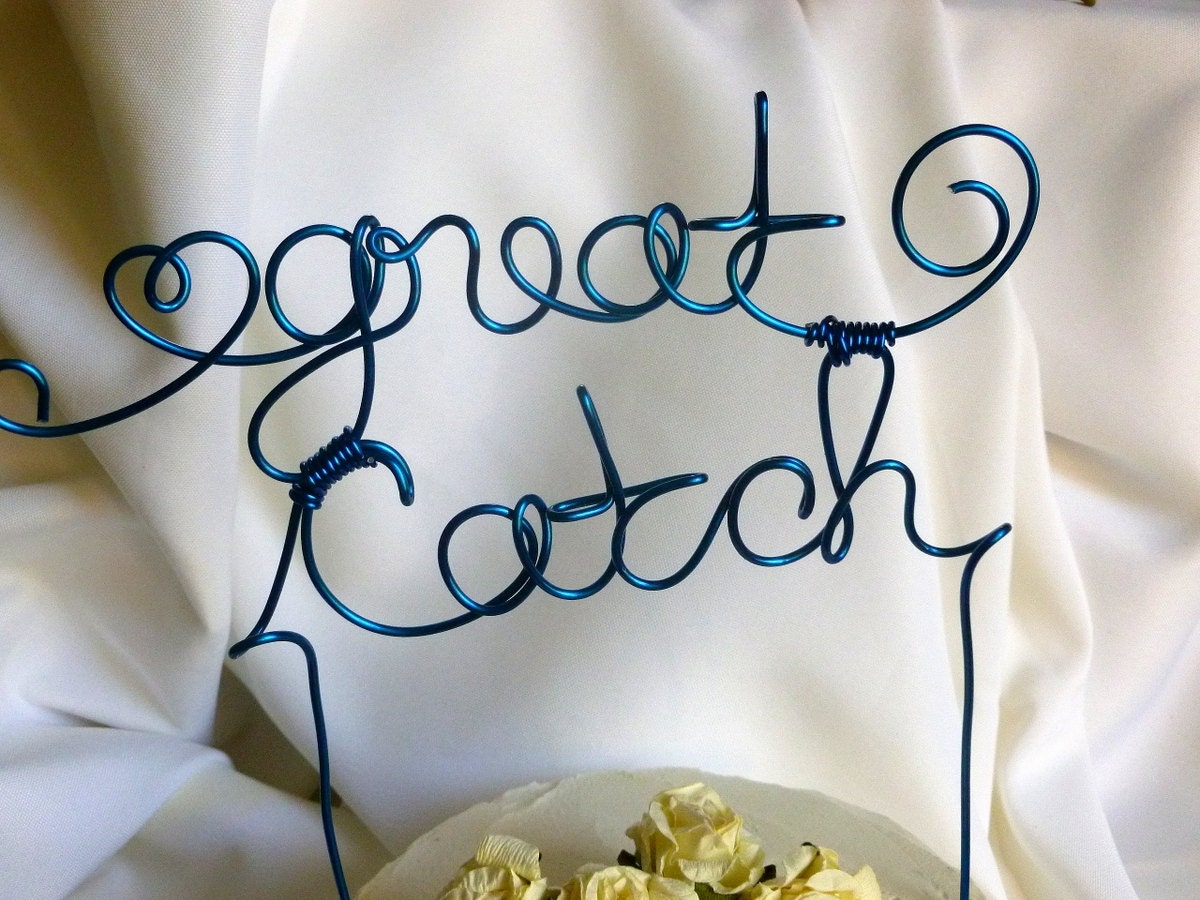 Clambake Wedding Decor, Beach Cake Topper, Great Catch