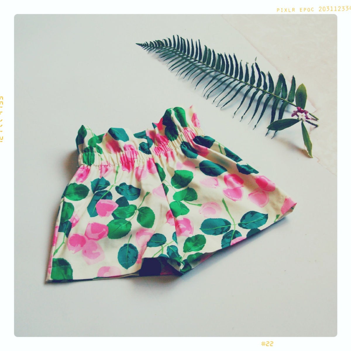 SALE Girls Shorts: Summer Rose Ruffle Top Girls Shorts from Fleur and Dot