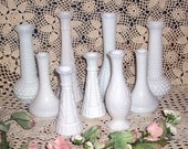 Vintage milk glass vases weddings instant collection spring parties 9 pc  summer parties shabby chic