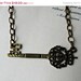 SALE Key necklace-Filigree key necklace- Large key necklace- Antique bronze key necklace- Filigree necklace- Victorian key- Bib necklace