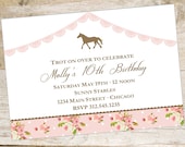 DIY Printable Personalized Party Set HORSE pink and brown Il_170x135