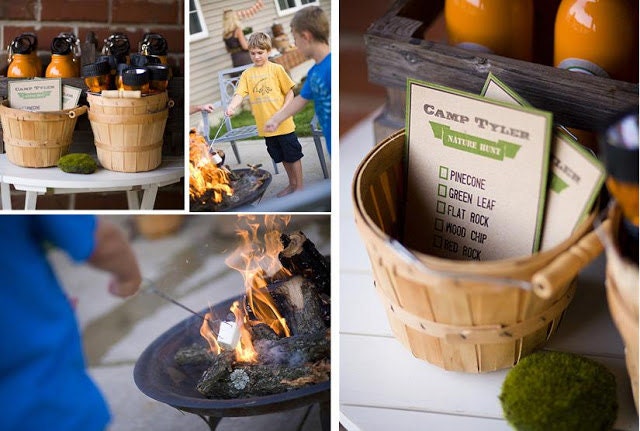 CUSTOM Printable CAMPING Nature hunt cards, camp tags, thank you cards Il_170x135