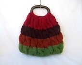 Cable Knit Purse in stripes of rich colors