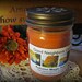 Soy Candle, Autumn Magic, 12 Ounce Jelly Jar, Daisy Cut Lid, Orange