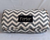 MIDNIGHT Thick Nap Mat with Attached Minky Blanket FREE Name Embroidery