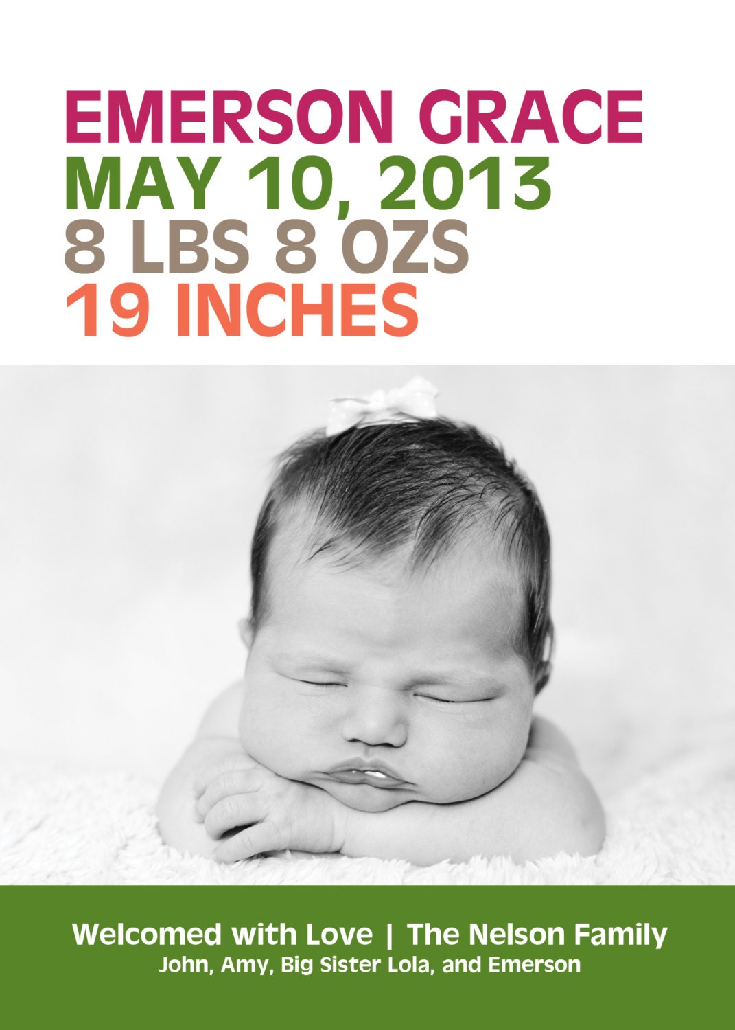Birth Announcement: Colorful