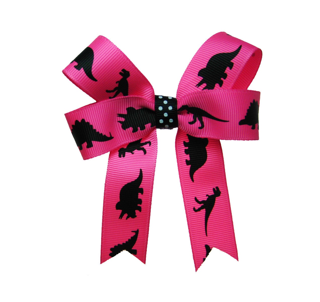Pink Dinosaur Hair Bow Blue Orange Green Too
