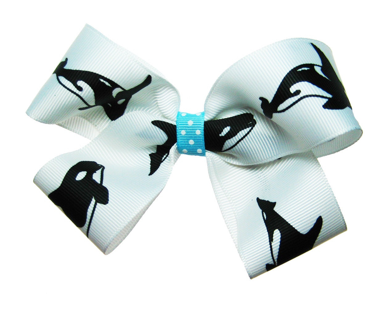 Large Orca Killer Whale Hair Bow