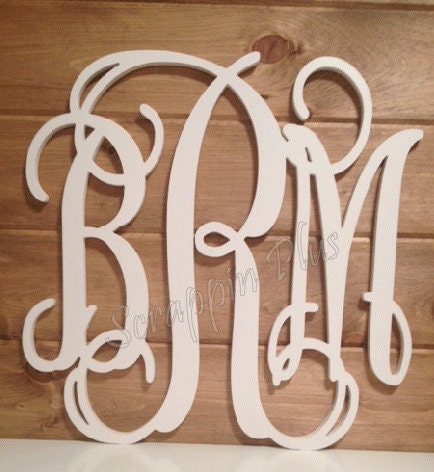 20 inch WHITE Vine connected monogram letters - weddings