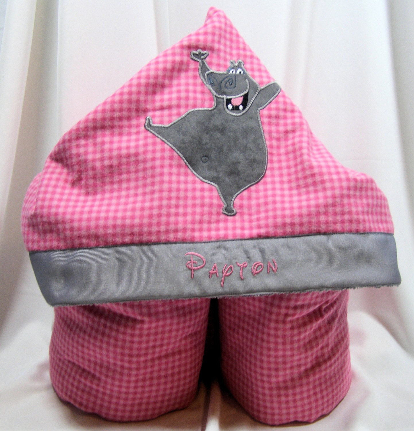 Madagascar's Gloria/Hippo  Pink Hoodie Towel for Children/Babies/Toddlers Shower/Birthday/Gift  by FairyTale Frocks