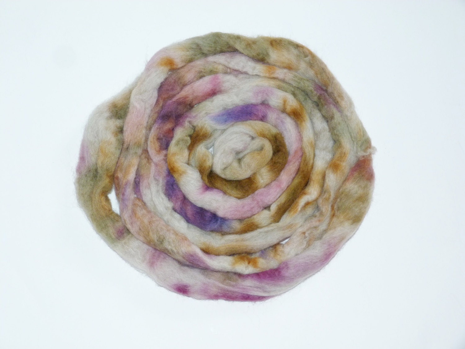 Plum Toast Masham Wool Roving 4 oz  ---Spun Picture Added---
