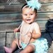 Tiffany Turquoise Blue Feather Diaper Cover Bloomers & Matching Headband Fabulous Easter, Spring, Summer, New Baby PHOTO SESSION PROP