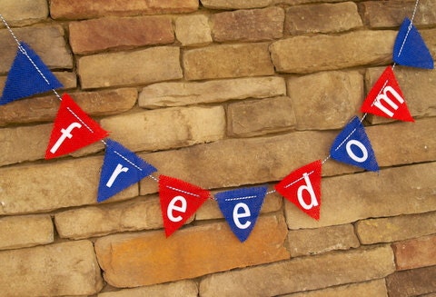 FREEDOM Burlap Patrioric Bunting Il_170x135
