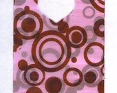 Pink Brown Dots Plastic Gift Bags Rings  Small 24 Cello Wedding Favors Candy Loot favors