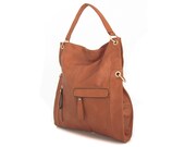 Handmade vegan leather handbag purse Tanned - the Jarlath big - new collection - 25% launch discount