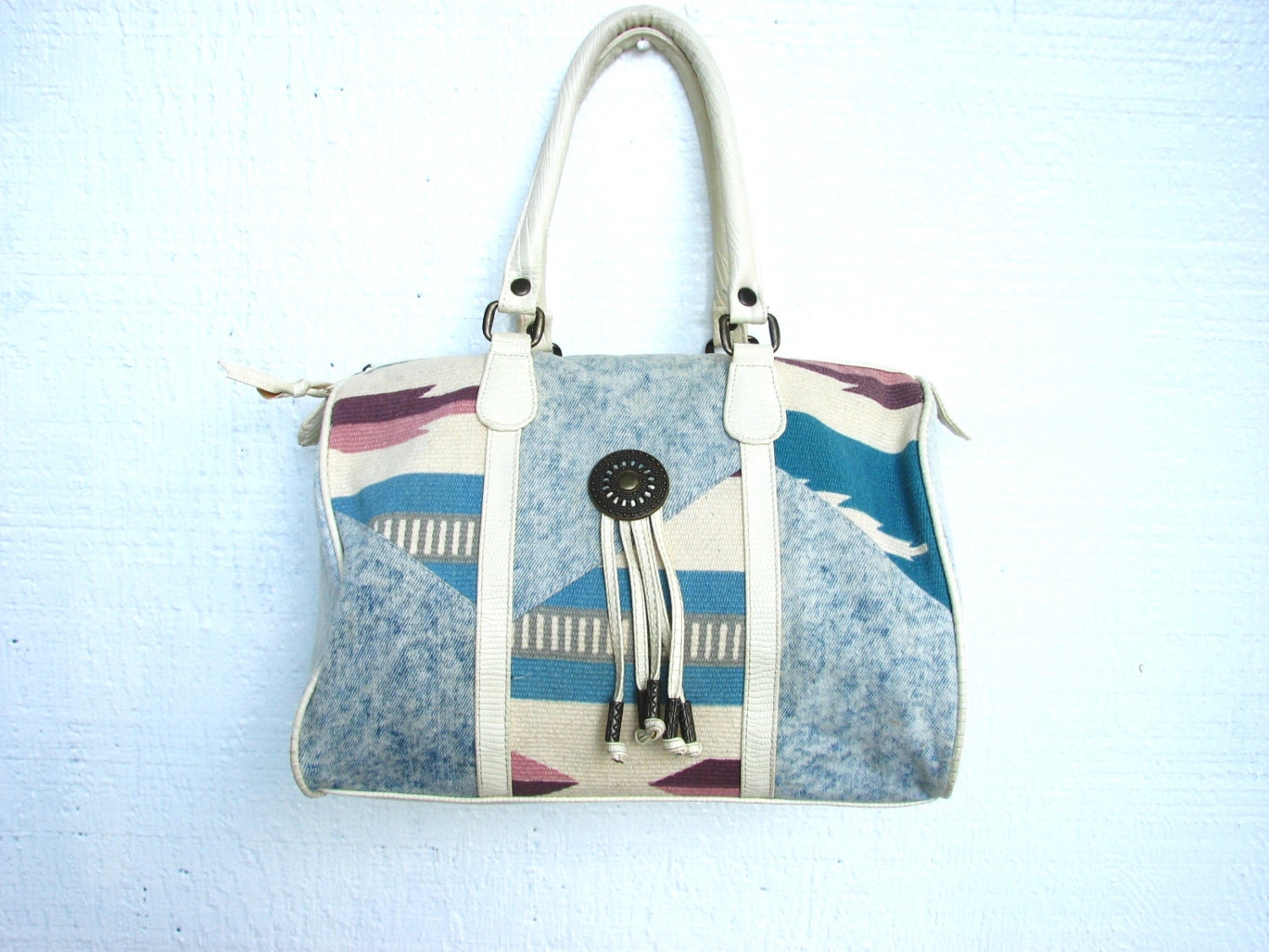VTG 80s Aztec and Stone Wash Handbag