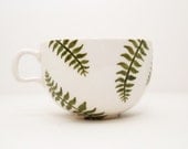 Ferns Painted on White Mug