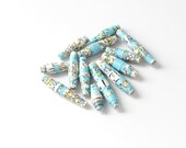 England & Wales Vintage Map Paper Beads - Upcycled Art - World Travel Atlas - Personalized Jewelry Making