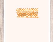 Abstract Pebble Print, Orange and Coral