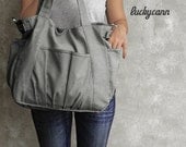 Fathers day sale IRIS // Dark Grey // 051 // Canvas Bag by Luckycann // Sale // Sale