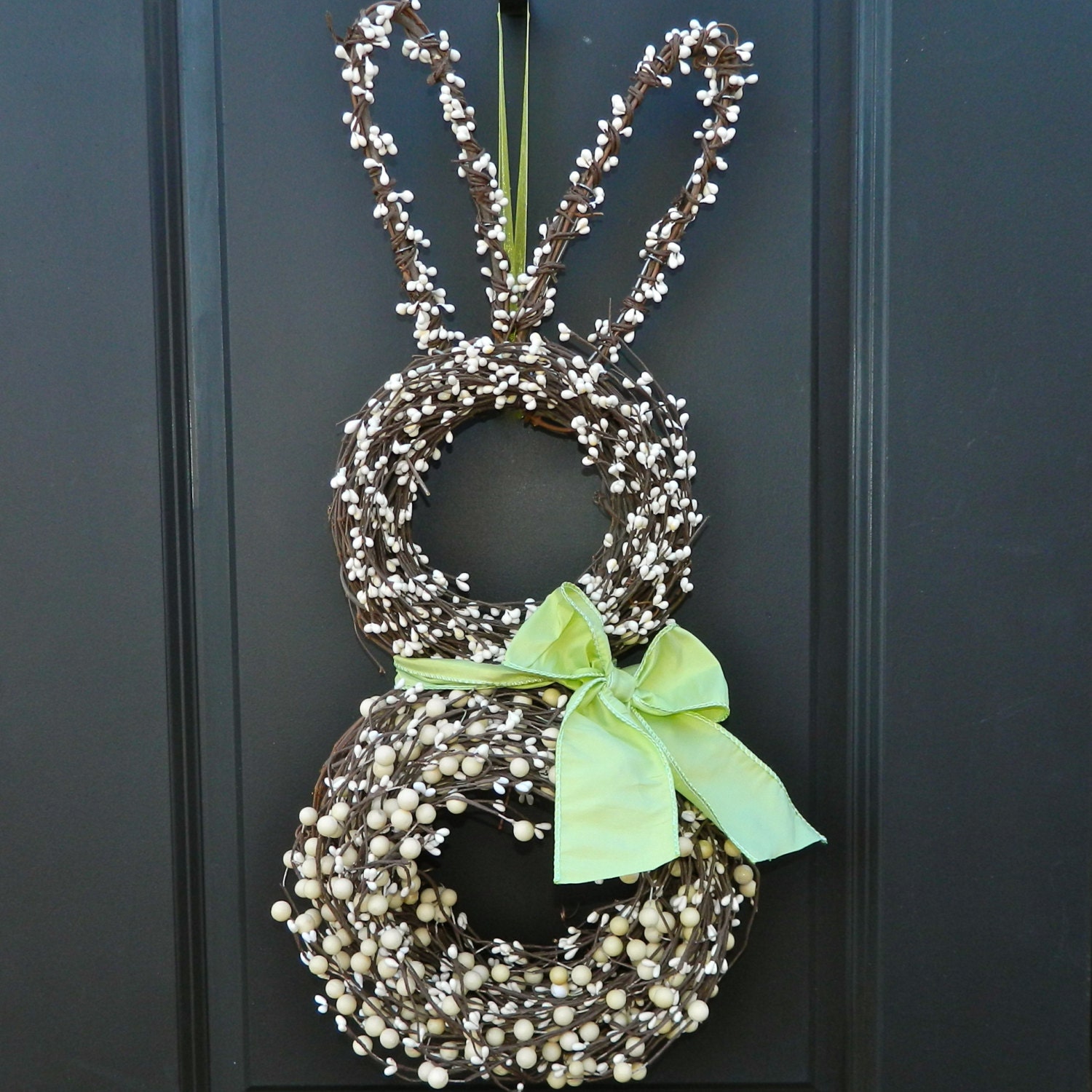 Easter Wreath - Bunny Wreath - Spring Wreath - Easter Decoration - Choose Bow Color - Last one