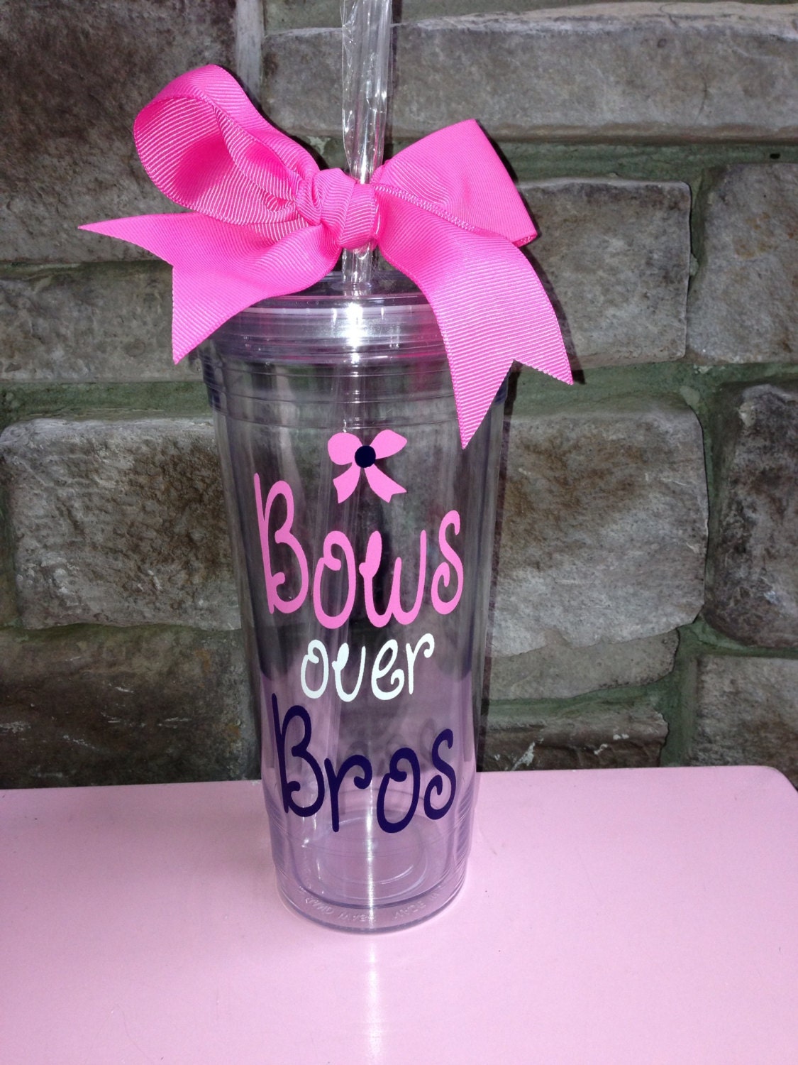 Bows over Bros tumbler