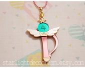 READY TO SHIP Sailor Jupiter Crystal Change Rod Sailor Moon Inspired Acrylic Necklace for Mahou Kei & Magical Girl