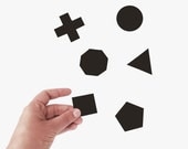 Black Fridge Magnets - Symbols Shapes Geometric Minimalist Modern