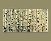 Art Print of- Original Oil Painting- ASPENS Series-Canvas Print-GICLEE Print- LANDSCAPE Painting ,Aspens Painting  Size 26inX13in