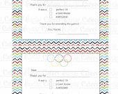Olympic FuN multiple Choice THANK YoU BLANK  Digital Custom Invitation Card PRINTABLE U print