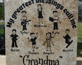 My Greatest Blessings Stick Figure Ceramic Tile