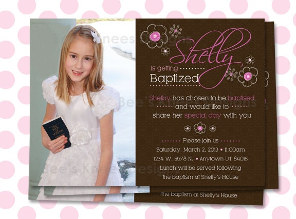 LDS Baptism Invitation Girl Great to be 8