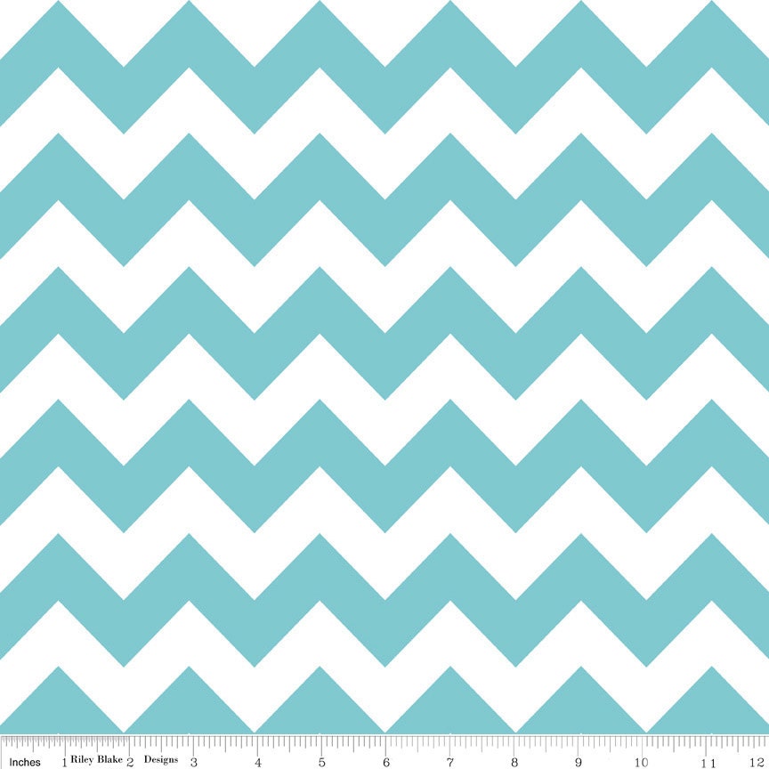 Changing Pad Cover - Riley Blake - Aqua Chevron