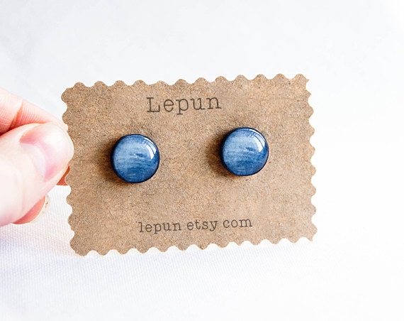 Neptune stud earrings - Space earrings studs, cosmic jewelry, planets, galaxy post earrings