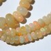 Ethiopian Welo Opal Smooth Rondelles 2 Inches Best Quality Rainbow Fire Cream Precious Gemstone October Birthstone