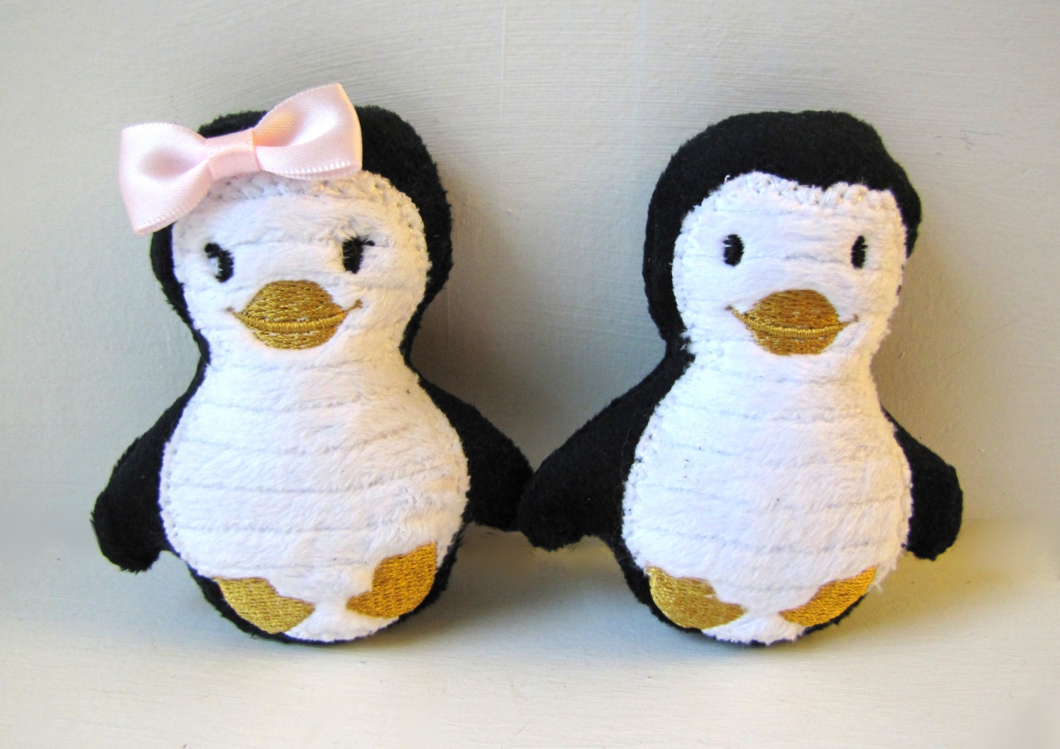 SALE Mini Baby Plush Penguin Couple Set Boy Girl Stuffed Animal