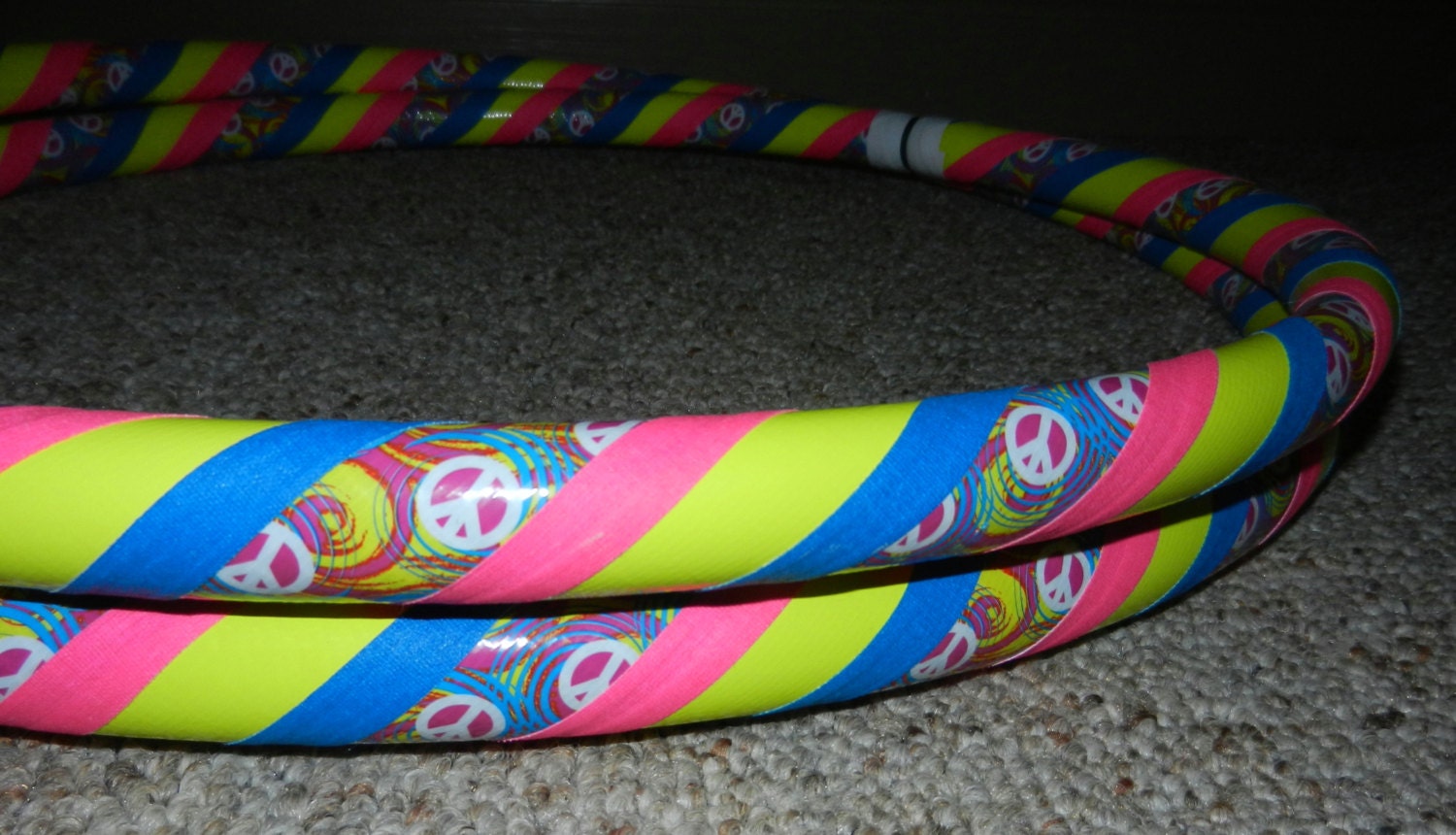 Collapsible Hula Hoop - Swirly Peace Sign - Custom Made - Any Color and Size
