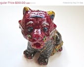 Sale Exotic Cat Statue made from Fancy Sapphire and Topaz, Tiger Figurine, Gemstone Kitty