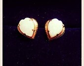 Sale Beautiful White Opal Earrings Set in 14kt Gold, Vintage White Opal Earrings, Bridal Earrings, October Birthstone