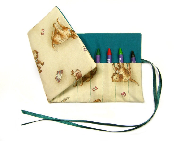 Crayon Roll - Perfect for your artist child - Cotton Fabric - Back to School