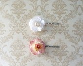 Romantic Bridal, Bridesmaid, and Flower Girl Hair Pin- Pink Rose
