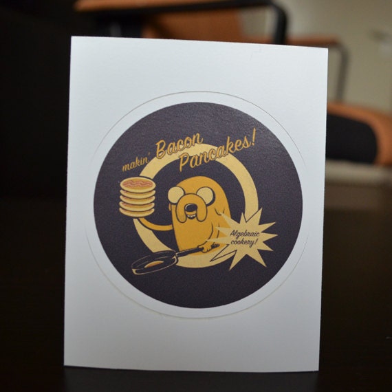 Cooking Time - Adventure Time -  inspired die cut STICKER - BACON PANCAKES