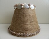 Jute Wrapped Lampshade with Pearly Abalone