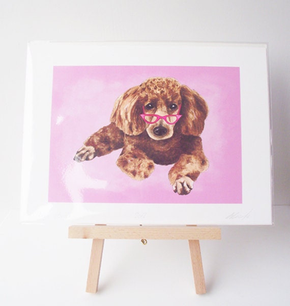 Marge poodle 8 x 11" illustrated wall art print