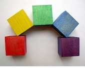 Color Blocks - Set of 5  Wooden Blocks for Baby / Toddler - Rainbow