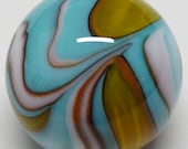 Winlock Marbles - Opaque/Translucent - White/Turquoise/Brown/Translucent Yellow - Handmade Glass Marble